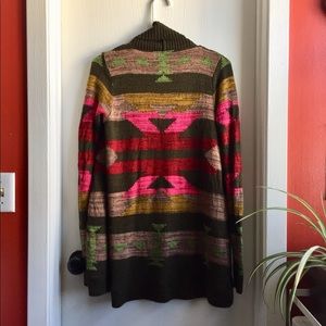 Green Geometric O’Neill Cardigan Sweater